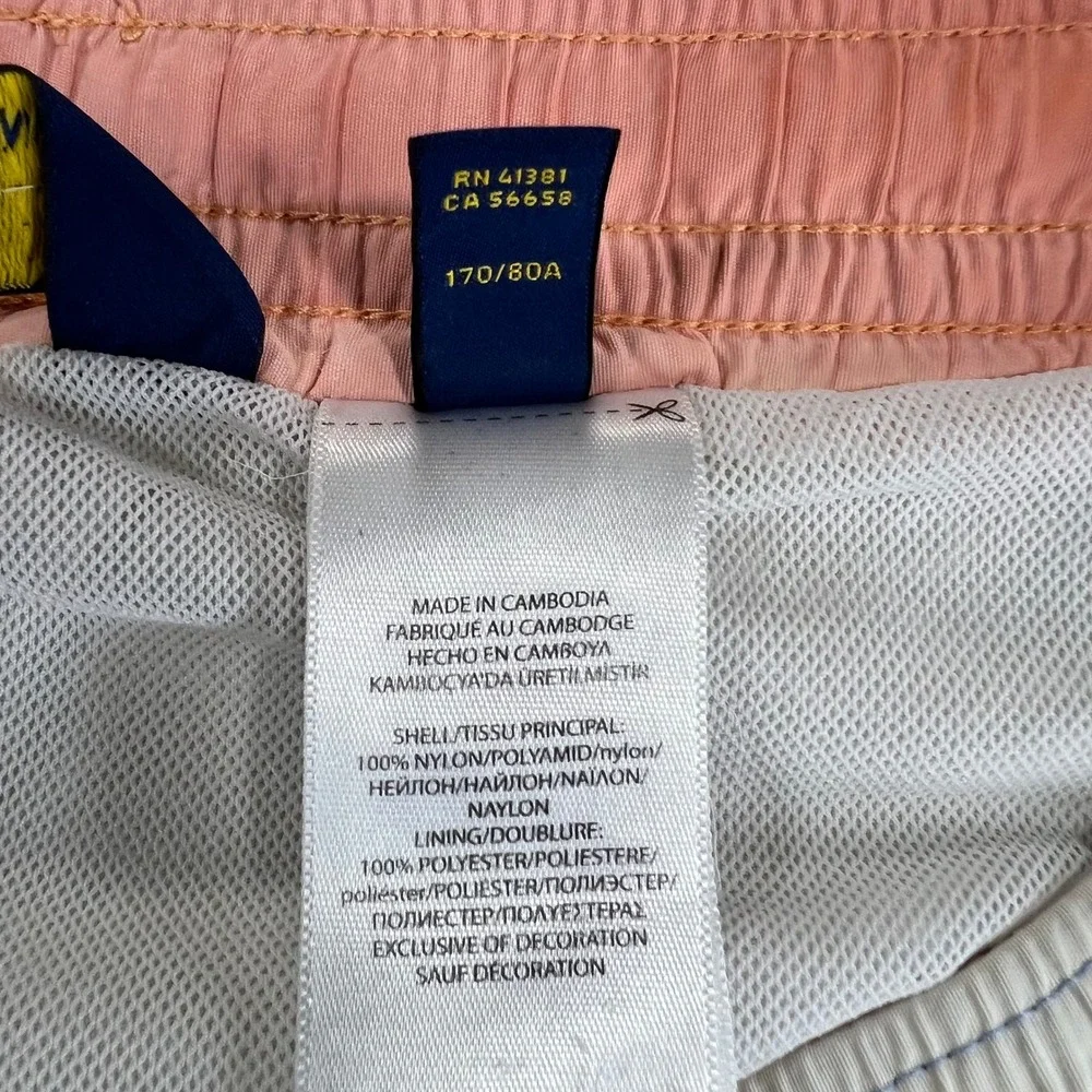 Polo Ralph Lauren Men Small Cream Swim Trunks Mesh Liner Shorts Beach Resort